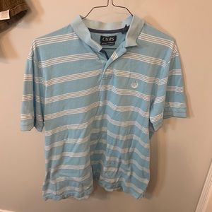 3/$18 Light Blue & White Striped Chaps Polo- Men’s XL